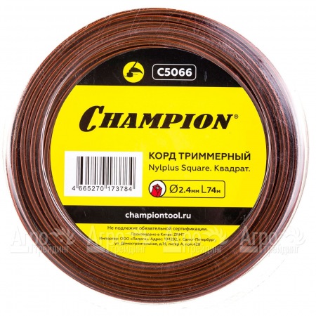 Корд триммерный Champion Nylplus Square 2.4мм, 74м (квадрат)+нож  в Воронеже