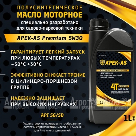 Масло моторное всесезонное полусинтетическое APEK-AS Premium 5W30 (1,0л.) для 4-х тактных двигателей в Воронеже