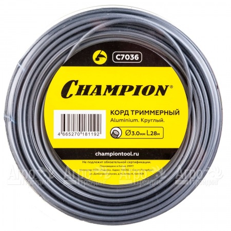 Корд триммерный Champion Aluminium 3.0мм, 28м (круглый)  в Воронеже