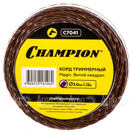 Корд триммерный Champion Magic 3мм, 12м (витой квадрат)  в Воронеже