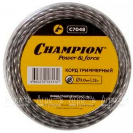 Корд триммерный Champion Tri-twist 3.0мм, 12м (витой треугольник)  в Воронеже